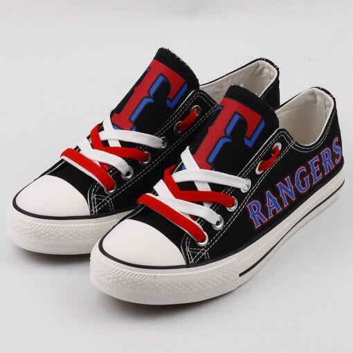 Women's And Youth Texas Rangers Repeat Print Low Top Sneakers 001